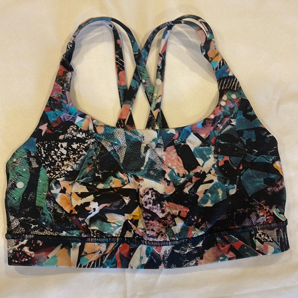 EUC- Lululemon Multicolored Energy Bra Size 6